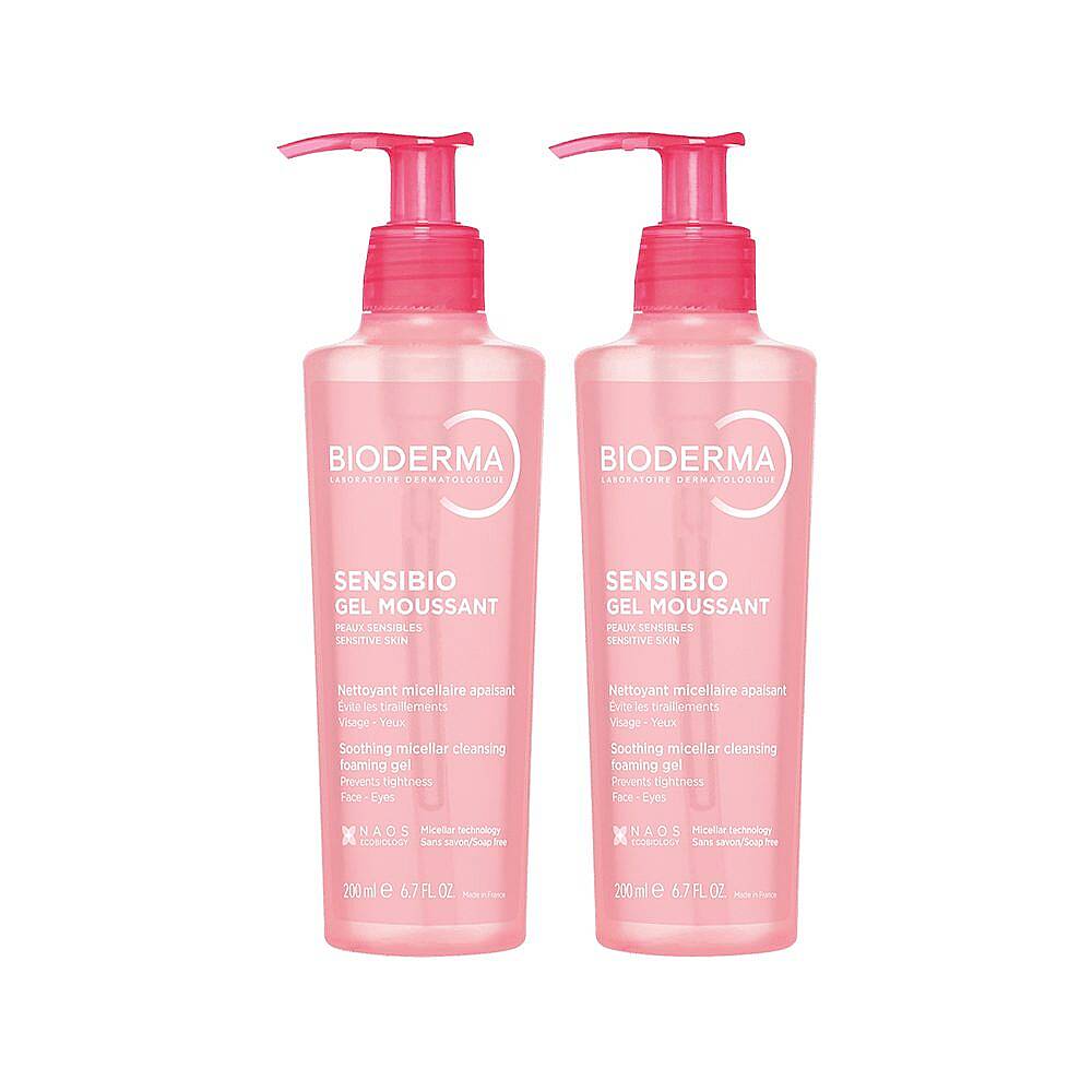 Bioderma Sensibio Foaming Gel Hassas ve Normal Ciltler Misel Yüz Temizleme Jeli 200 ml 2 Adet - 1