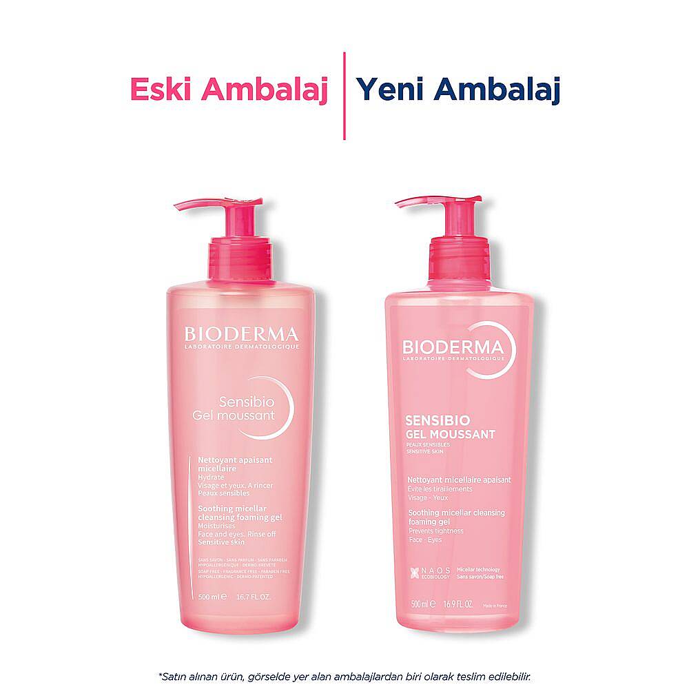 Bioderma Sensibio Foaming Gel Hassas ve Normal Ciltler Misel Yüz Temizleme Jeli 500 ml 2 Adet - 2