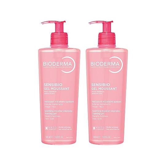 Bioderma Sensibio Foaming Gel Hassas ve Normal Ciltler Misel Yüz Temizleme Jeli 500 ml 2 Adet