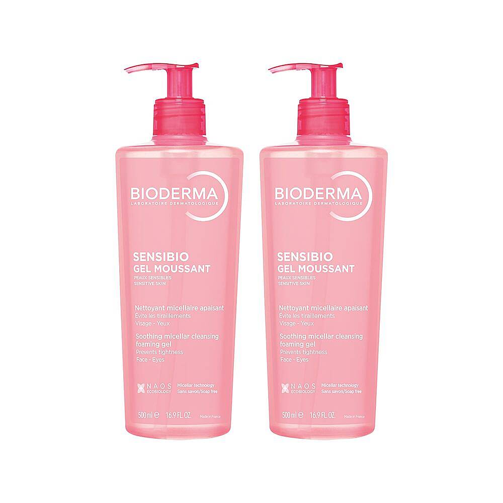 Bioderma Sensibio Foaming Gel Hassas ve Normal Ciltler Misel Yüz Temizleme Jeli 500 ml 2 Adet - 1
