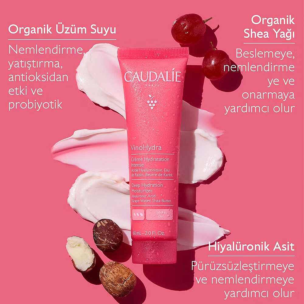 Caudalie VinoHydra Deep Hydration Moisturizer Yoğun Nemlendirici Bakım Kremi 60 ml - 9