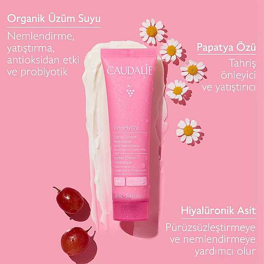 Caudalie VinoHydra Sorbet Cream Moisturizer Nemlendirici Bakım Kremi 60 ml - 8
