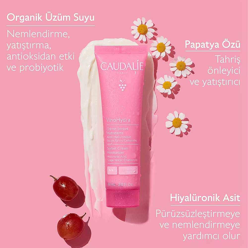 Caudalie VinoHydra Sorbet Cream Moisturizer Nemlendirici Bakım Kremi 60 ml - 8