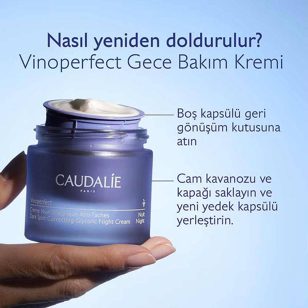 Caudalie Vinoperfect Dark Spot Leke Karşıtı Glikolik Gece Bakım Kremi Yedek Kapsül 50 ml - 2