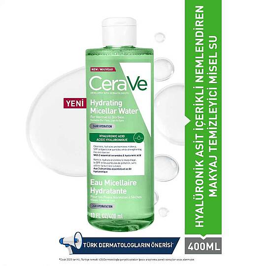 CeraVe Hyalüronik Asit İçerikli Nemlendiren Makyaj Temizleyici Misel Su 400 ml 2 Adet - 7