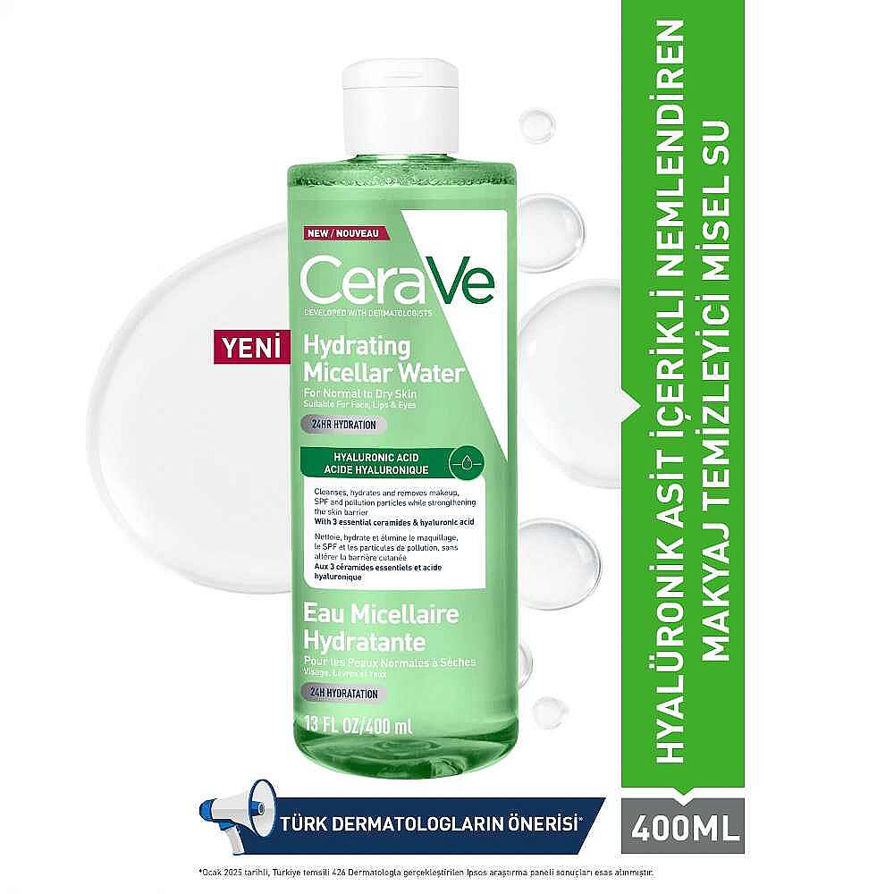 CeraVe Hyalüronik Asit İçerikli Nemlendiren Makyaj Temizleyici Misel Su 400 ml 2 Adet - 7