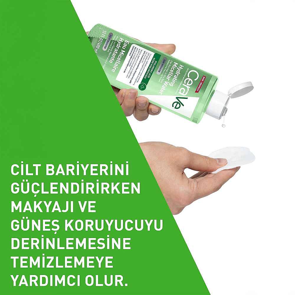 CeraVe Hyalüronik Asit İçerikli Nemlendiren Makyaj Temizleyici Misel Su 400 ml 2 Adet - 5