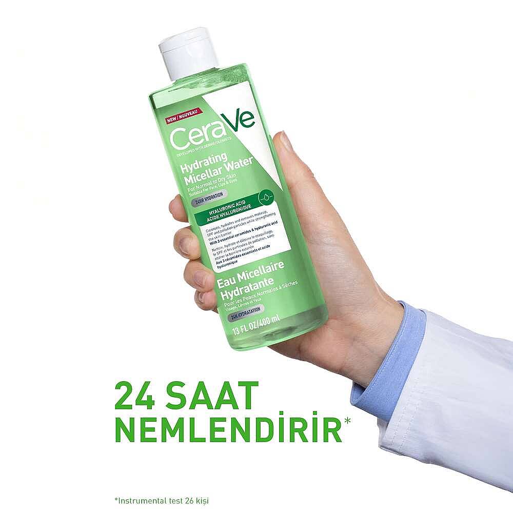 CeraVe Hyalüronik Asit İçerikli Nemlendiren Makyaj Temizleyici Misel Su 400 ml 2 Adet - 4