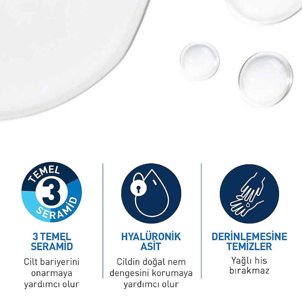 CeraVe Hyalüronik Asit İçerikli Nemlendiren Makyaj Temizleyici Misel Su 400 ml - 6