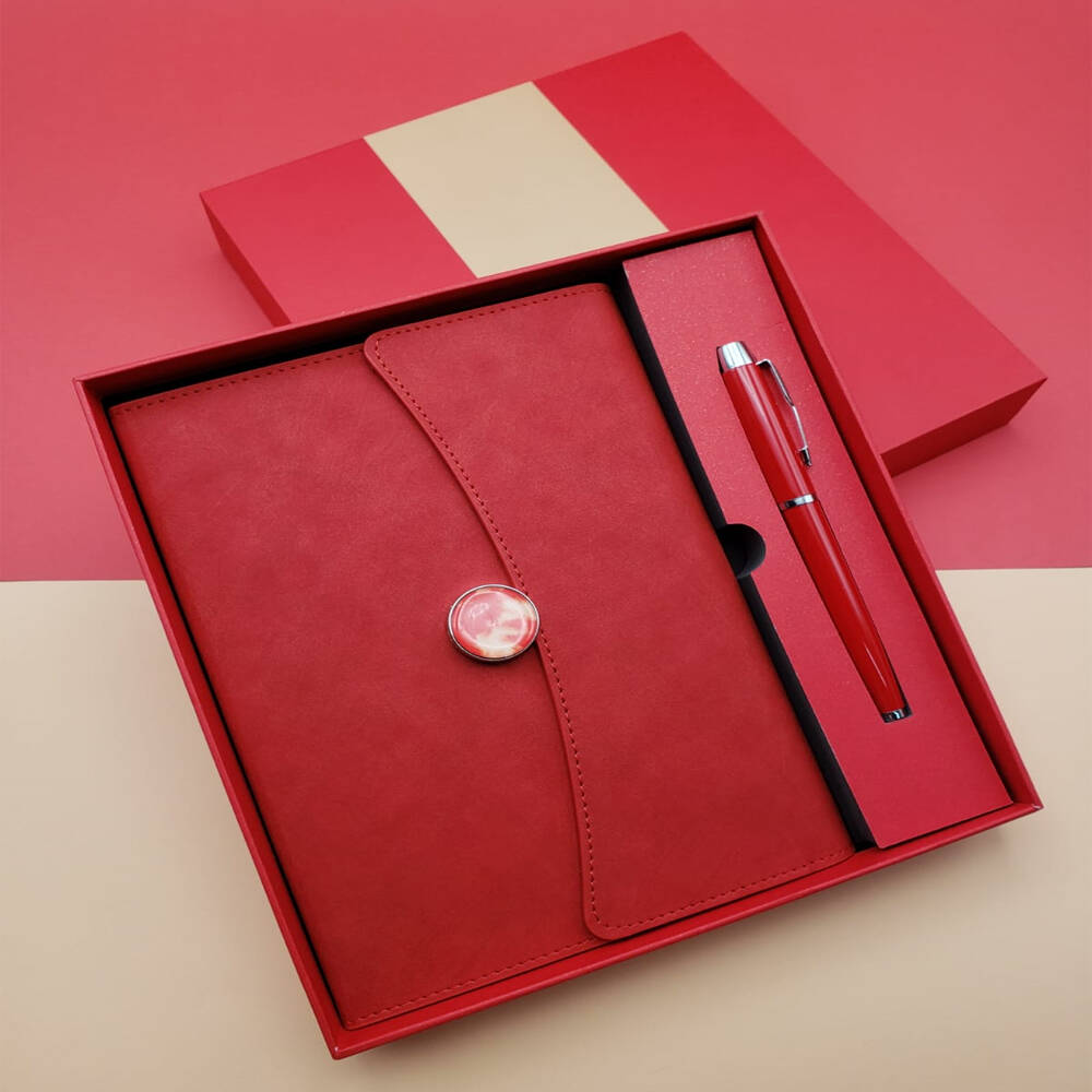 Çizgili Defter Ve Metal Kalem Seti - 1
