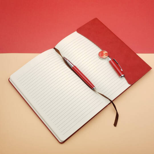 Çizgili Defter Ve Metal Kalem Seti - 2