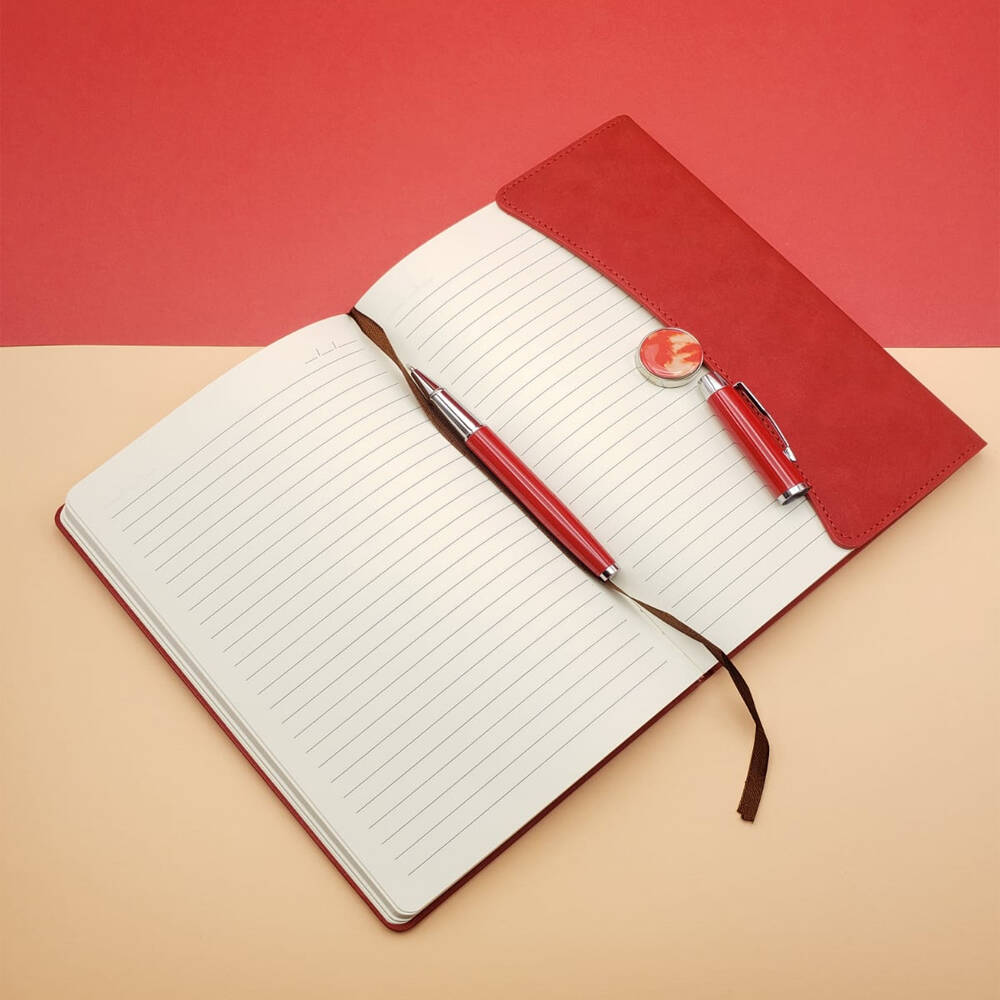 Çizgili Defter Ve Metal Kalem Seti - 2