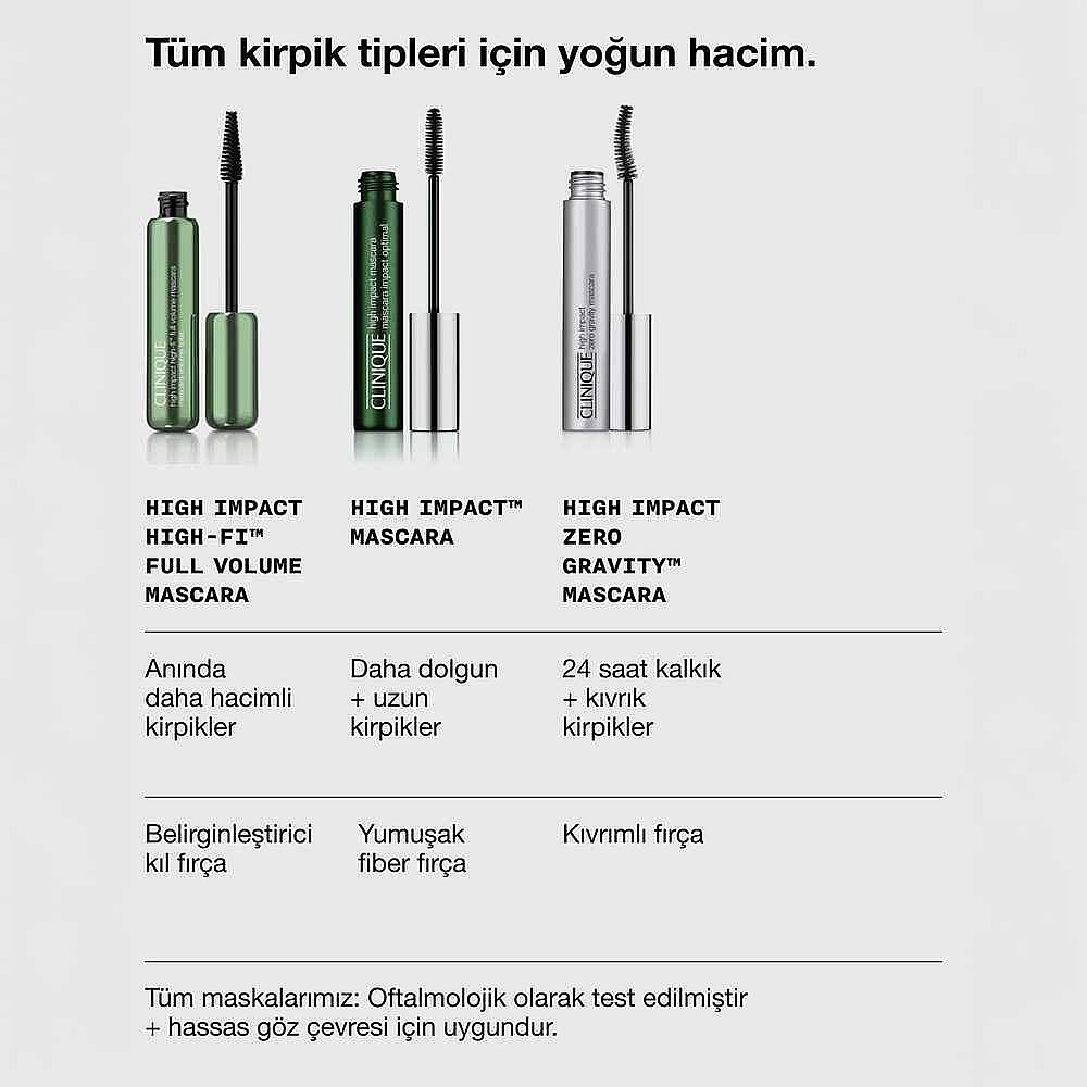 Clinique High Impact High-Fi Yoğun Hacim Veren Maskara Intense Black 10 ml - 2