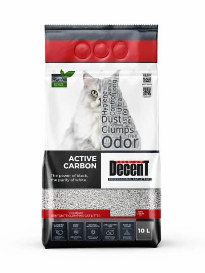 Decent Premium Aktif Karbonlu Bentonit Kedi Kumu 10 Lt