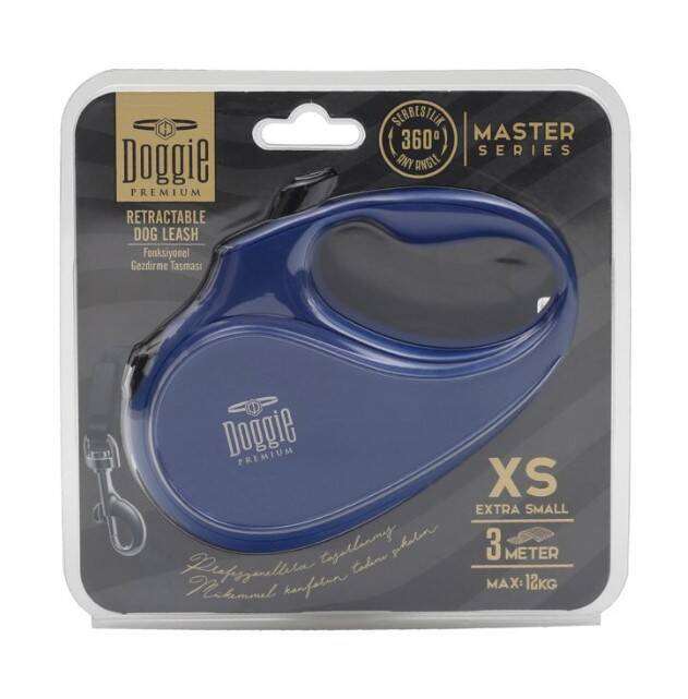 Doggie Otomatik Uzatma Tasması 3 Metre XS Beden Mavi - 1