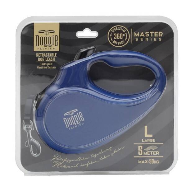 Doggie Otomatik Uzatma Tasması 5 Metre L Beden Mavi - 1