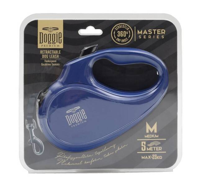 Doggie Otomatik Uzatma Tasması 5 Metre M Beden Mavi - 1