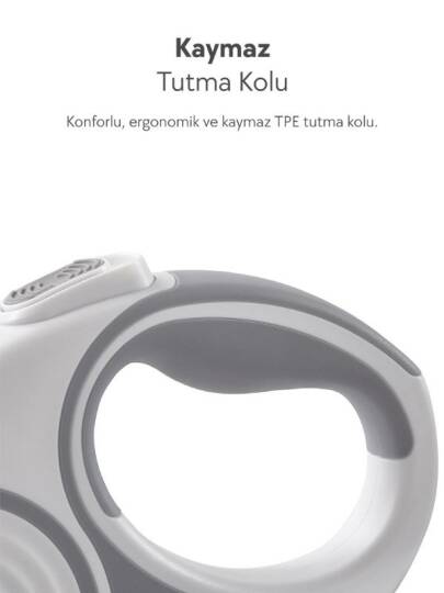 Dogness R06 Otomatik Kedi Köpek Gezdirme Tasması 4 Metre Gri (R06-4G) - 4
