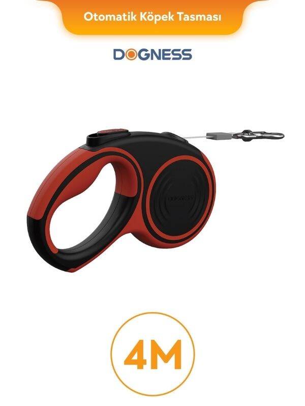Dogness R06 Otomatik Kedi Köpek Gezdirme Tasması 4 Metre Kırmızı (R06-4R) - 1