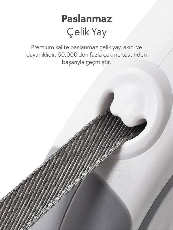 Dogness R06 Otomatik Kedi Köpek Gezdirme Tasması 5 Metre Beyaz (R06-5W) - 2