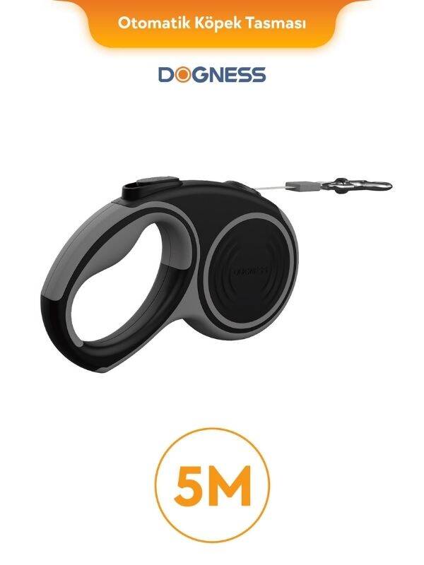 Dogness R06 Otomatik Kedi Köpek Gezdirme Tasması 5 Metre Gri (R06-5G) - 1