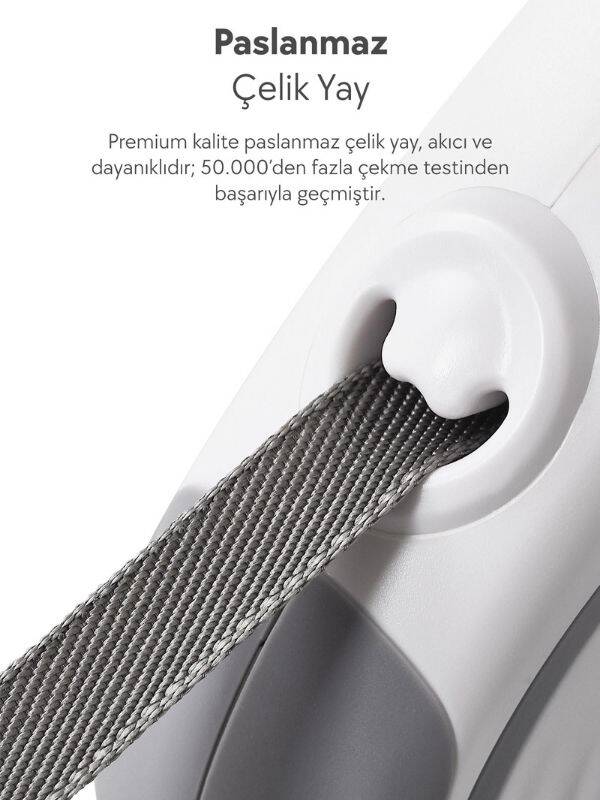 Dogness R06 Otomatik Kedi Köpek Gezdirme Tasması 5 Metre Kırmızı (R06-5R) - 3