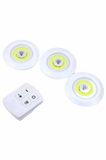Dolap Işığı Mutfak Rafı Işığı Uzaktan Kumandalı 3 Lü Spot Led Lamba - 5