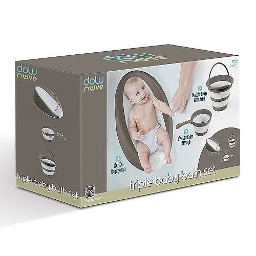 DOLU TOY FACTORY Banyo Set 3 lü Bebek Banyo Seti Stone Gri