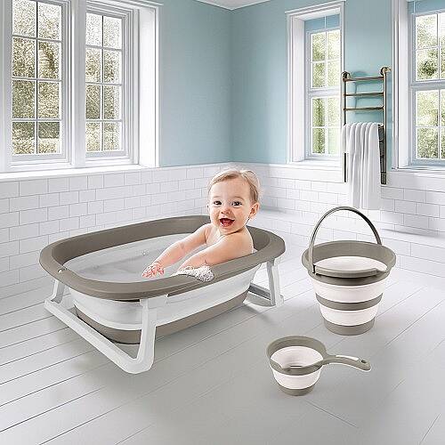 DOLU TOY FACTORY Banyo Set 3 lü Bebek Banyo Stone Gri - 2