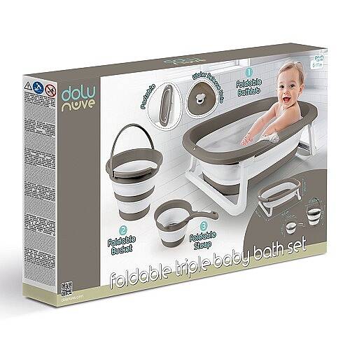 DOLU TOY FACTORY Banyo Set 3 lü Bebek Banyo Stone Gri