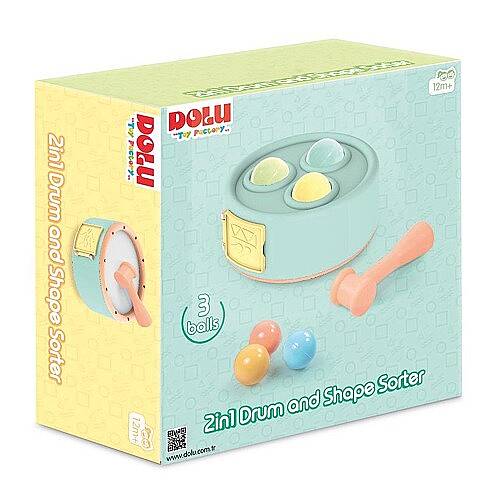 DOLU TOY FACTORY Oyuncak 2si1 Arada Davul ve Top Oyunu - 4