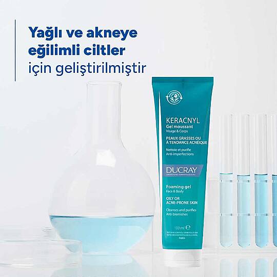 Ducray Keracnyl Gel Yağlı ve Akneli Ciltler için Temizleme Jeli 100 ml - 4
