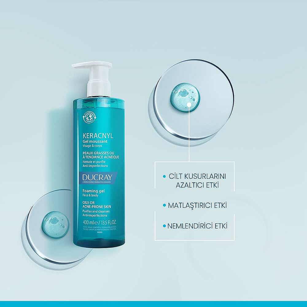 Ducray Keracnyl Gel Yağlı ve Akneli Ciltler için Temizleme Seti - 5