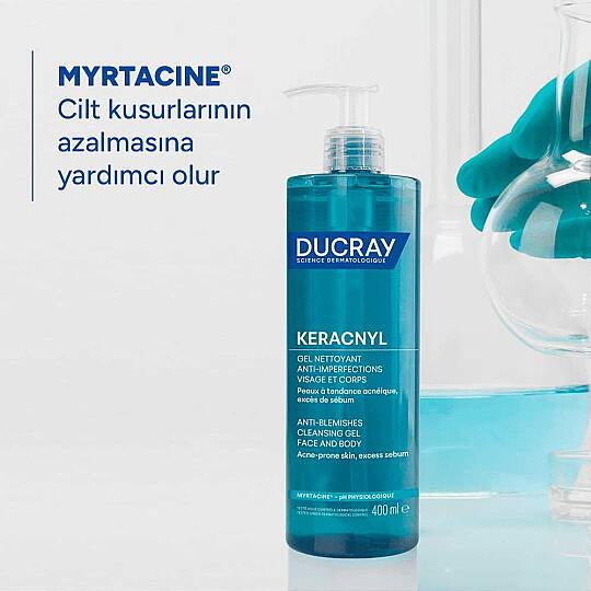 Ducray Keracnyl Gel Yağlı ve Akneye Eğilimli Ciltler İçin Temizleme Jeli 400 ml - 4