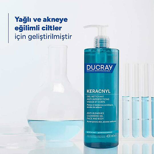 Ducray Keracnyl Gel Yağlı ve Akneye Eğilimli Ciltler İçin Temizleme Jeli 400 ml - 3