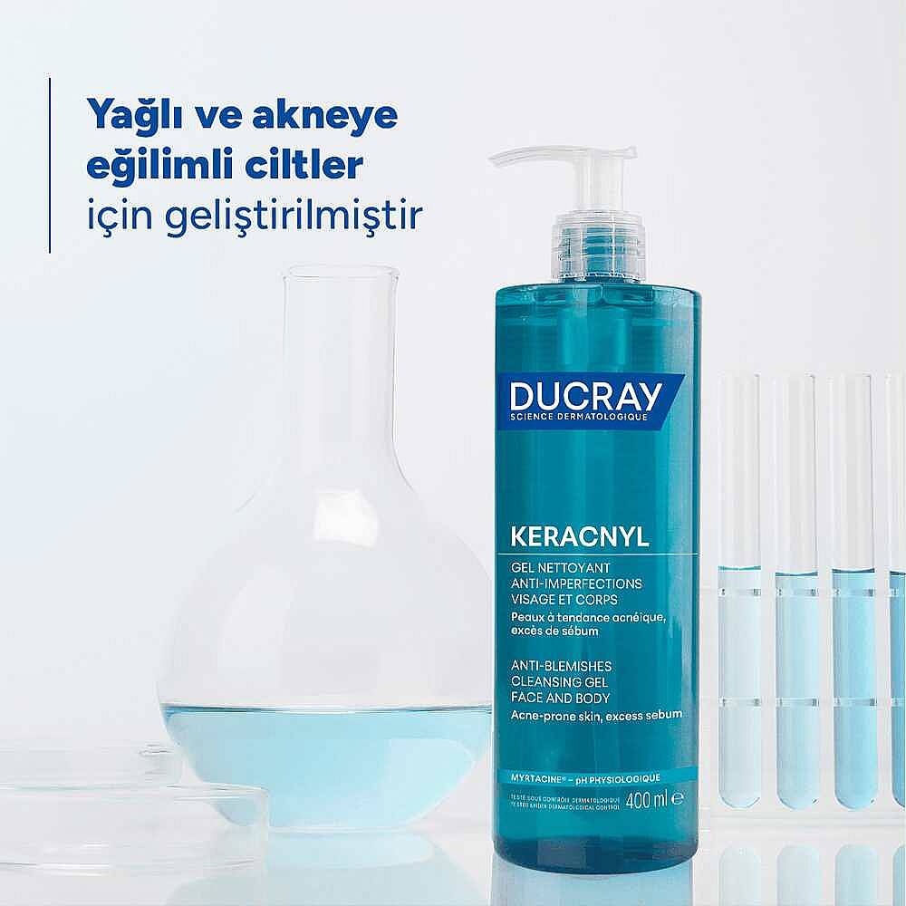 Ducray Keracnyl Gel Yağlı ve Akneye Eğilimli Ciltler İçin Temizleme Jeli 400 ml - 3
