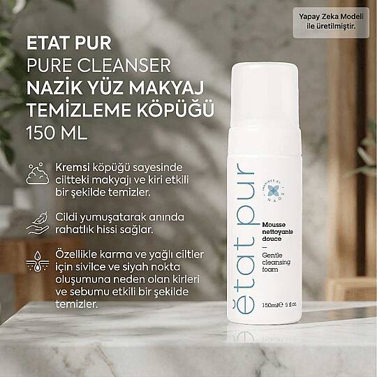 Etat Pur Pure Cleanser Nazik Yüz Makyaj Temizleme Köpüğü 150 ml - 2