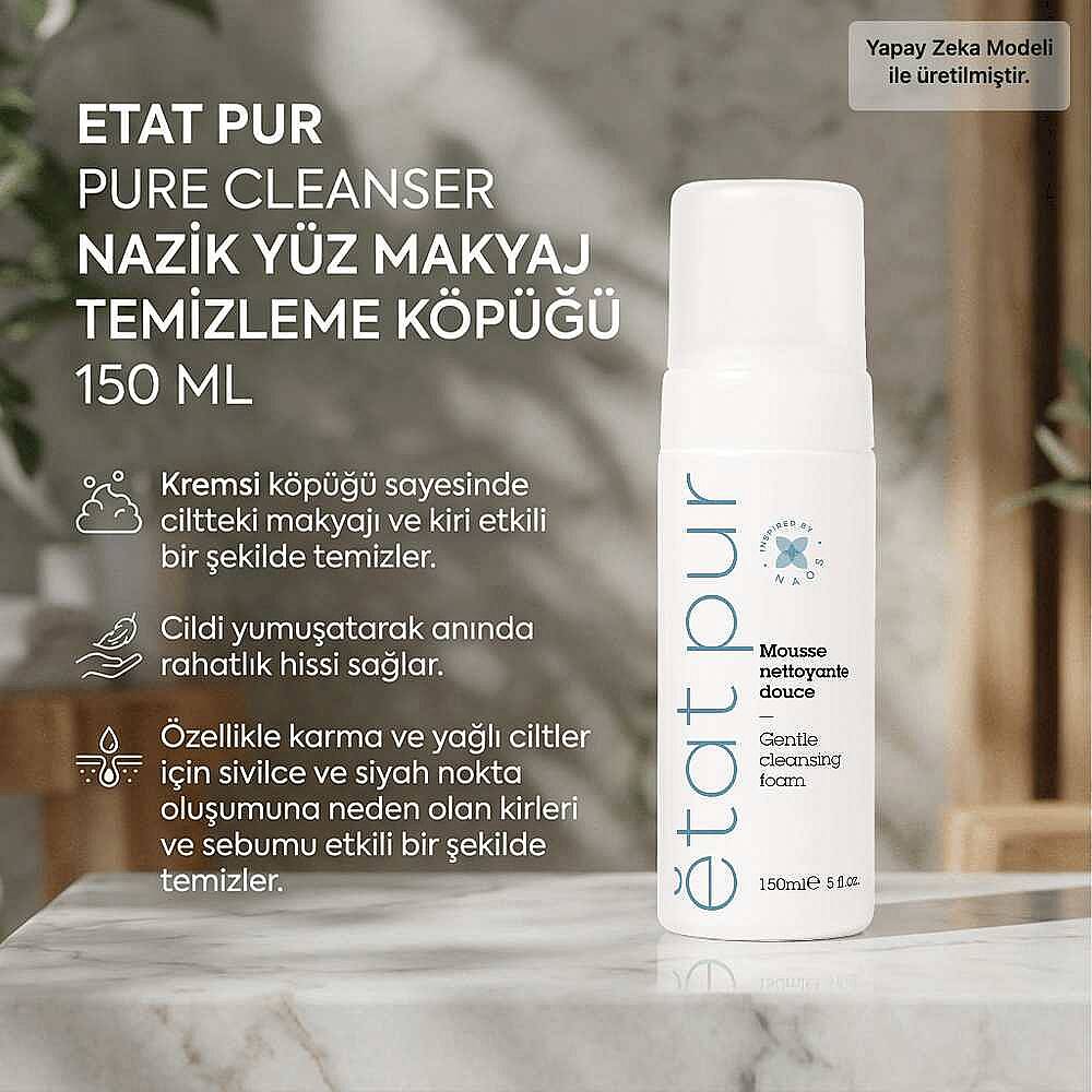 Etat Pur Pure Cleanser Nazik Yüz Makyaj Temizleme Köpüğü 150 ml - 2