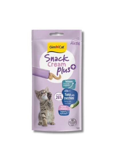 GimCat Snack Cream Plus Ton Balıklı ve Kabaklı Krema Yavru Kedi Ödülü 15 g (6’lı)
