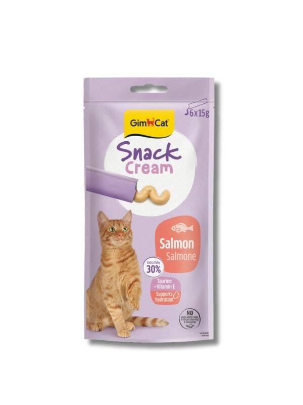 GimCat Snack Cream Somonlu Krema Kedi Ödülü 15 g (6’lı) - 1