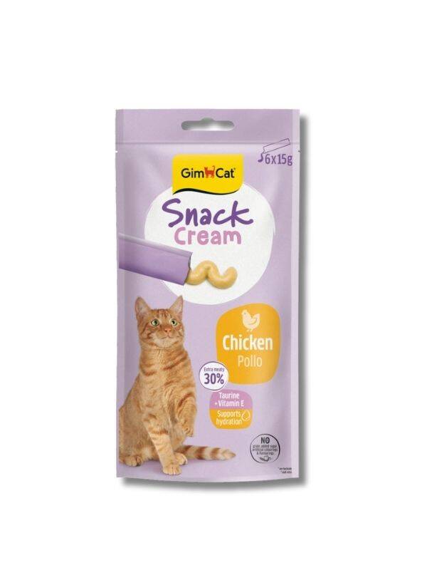GimCat Snack Cream Tavuklu Krema Kedi Ödülü 15 g (6’lı) - 1