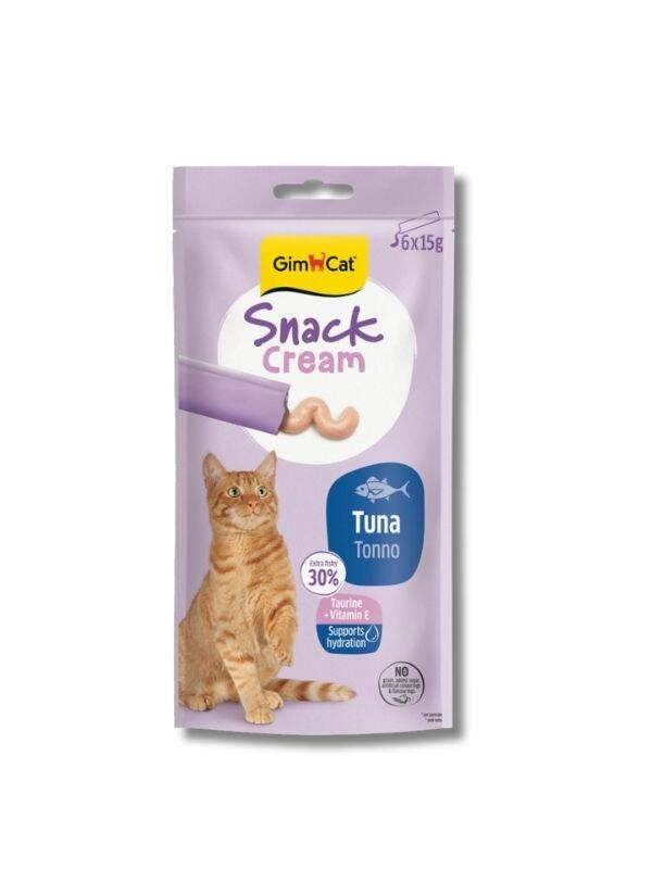 GimCat Snack Cream Ton Balıklı Krema Kedi Ödülü 15 g (6’lı) - 1