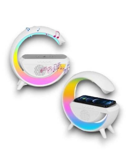 Google Dijital Kablosuz Şarj Özellikli Bluetooth Hoparlör Gece Lambası - 2