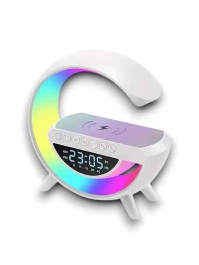 Google Dijital Kablosuz Şarj Özellikli Bluetooth Hoparlör Gece Lambası - 3