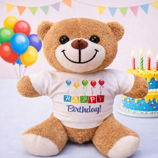Happy Birthday Tişörtlü Ayıcık