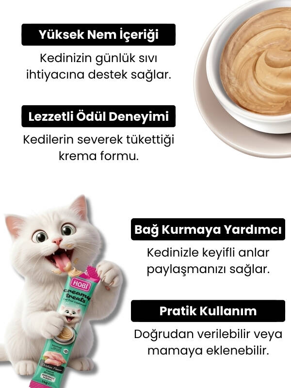 Hobi 5 Çeşit Karışık Krema Kedi Ödül Maması 14 gr x 100 Adet - 3