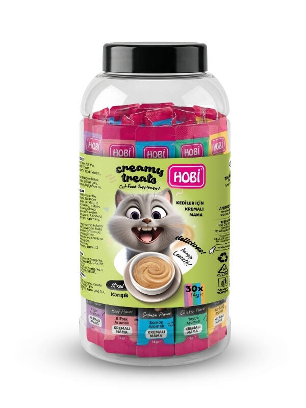 Hobi 5 Çeşit Karışık Krema Kedi Ödül Maması 14 gr x 30 Adet - 1
