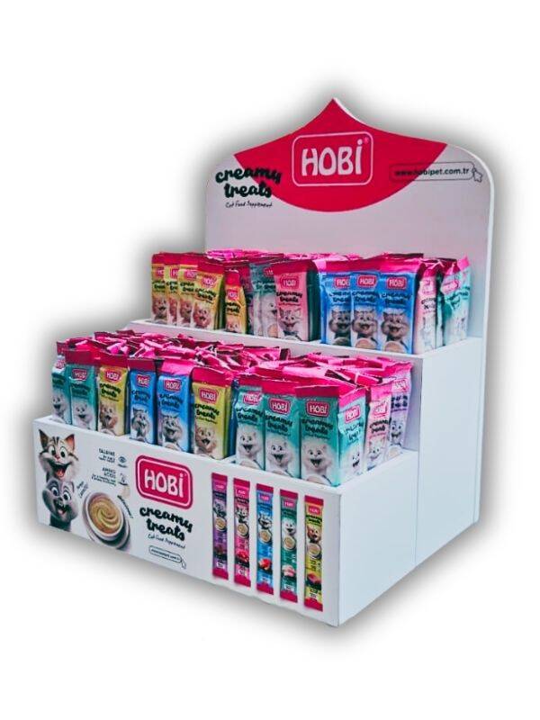 Hobi 5 Çeşit Karışık Krema Kedi Ödül Maması Ve Standı 14 gr x 270 Adet - 1