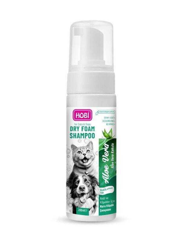 Hobi Aloe Vera Özlü Kedi ve Köpekler İçin Köpük Şampuan 200ml - 1