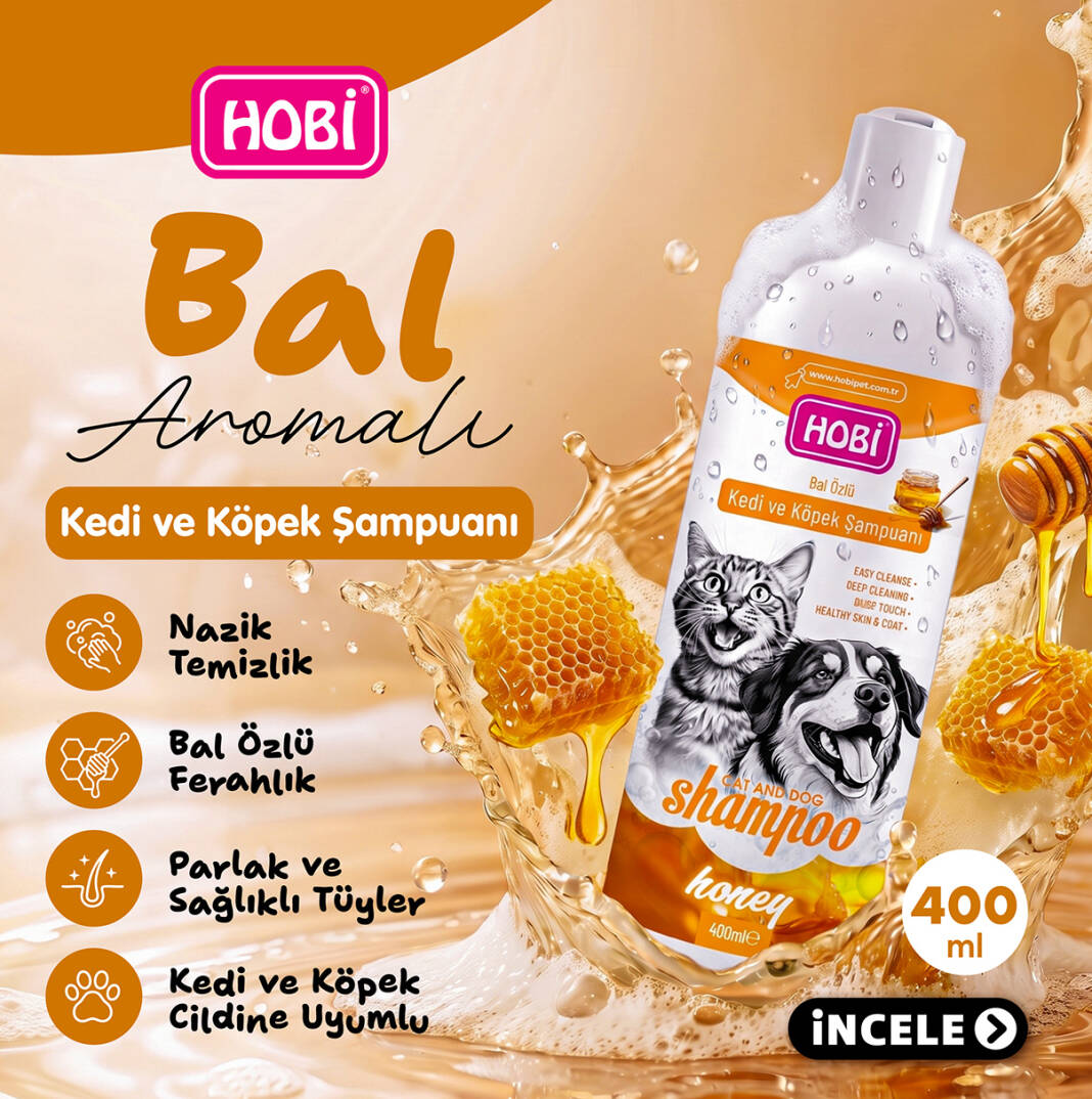 Hobi Bal Özlü Kedi ve Köpek Şampuanı 400ml - 1